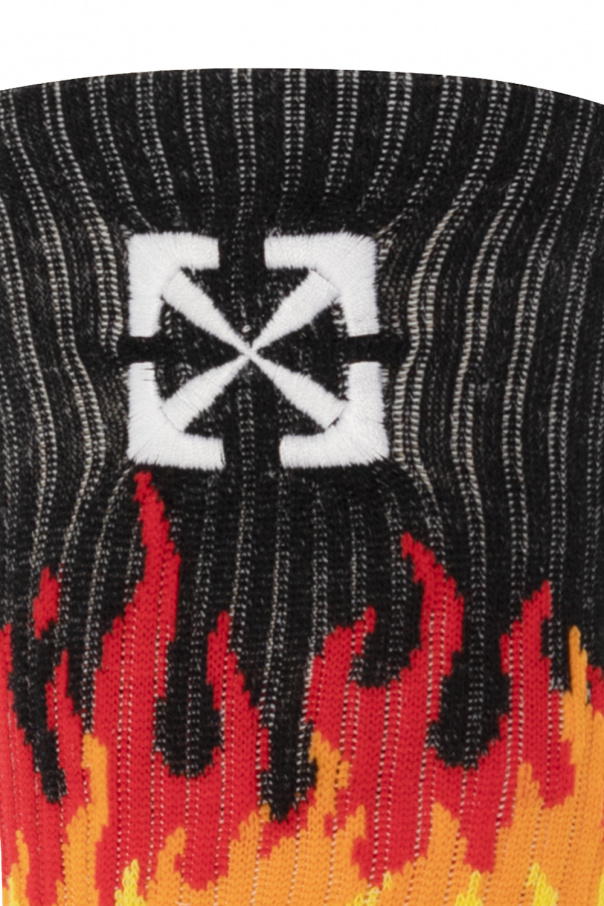 Off-White Socks with flame motif