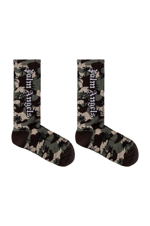 Cotton socks with a camo motif od Palm Angels Kids