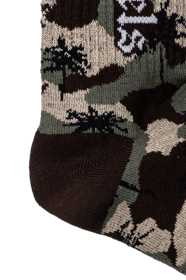 Palm Angels Kids Calcetines de algodón con estampado de camuflaje