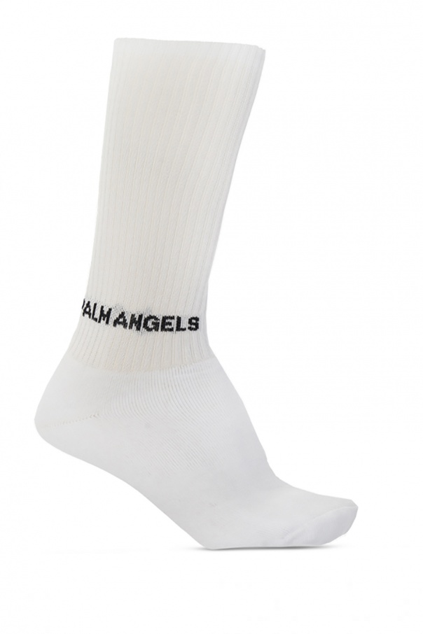 Palm Angels Logo-embroidered socks