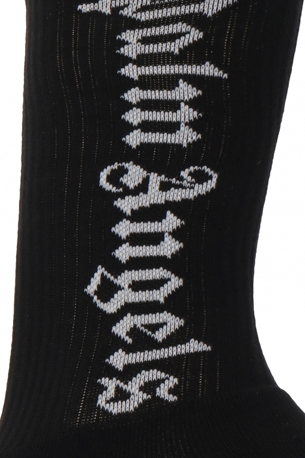 Palm Angels Logo-embroidered socks