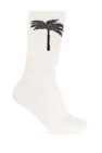 Palm Angels WHITE Ribbed socks
