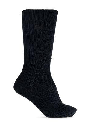 Socks with logo patch