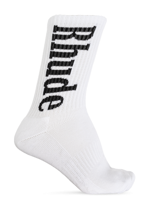 Socks with embroidered logo