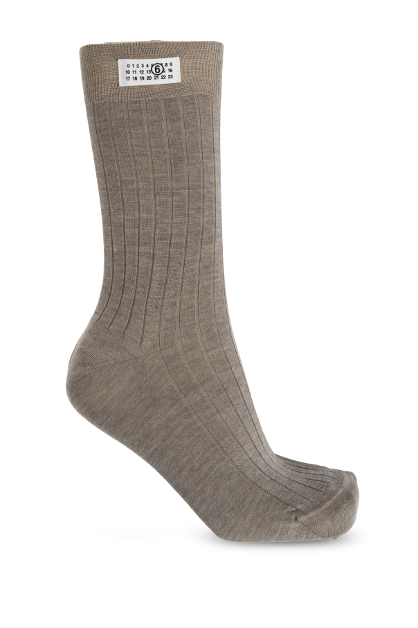 Wool socks with logo patch od MM6 Maison Margiela