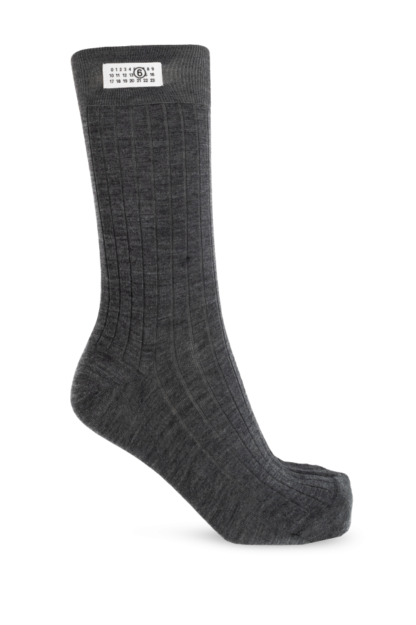 Wool socks with logo patch od MM6 Maison Margiela