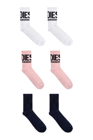 Diesel Pack de tres calcetines con logo
