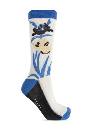 Floral motif socks