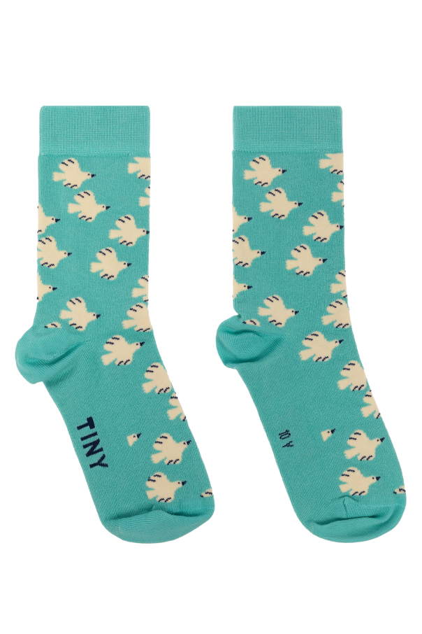 Socks with dove motif od Tiny Cottons