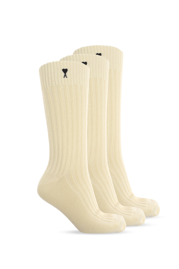 Three-pack of socks with embroidered logo od Ami Alexandre Mattiussi