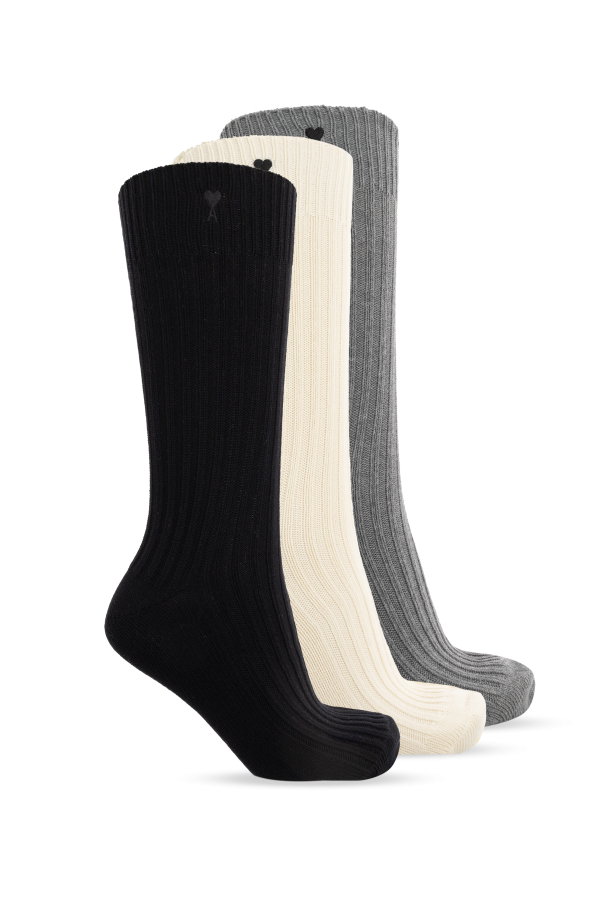 Three-pack of socks with embroidered logo od Ami Alexandre Mattiussi