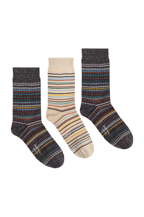 Paul Smith Pack de tres calcetines de algodón con hilo de lurex