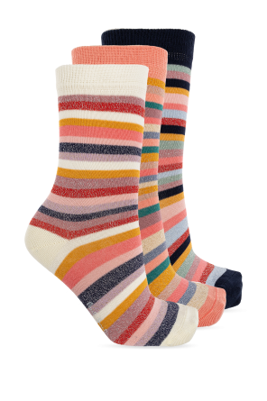 Three-pack of cotton socks with Lurex thread