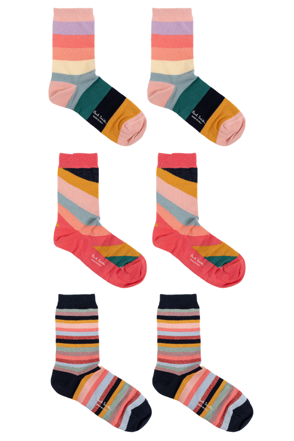 Paul Smith Paquete de tres calcetines de algodón con hilo de lúrex