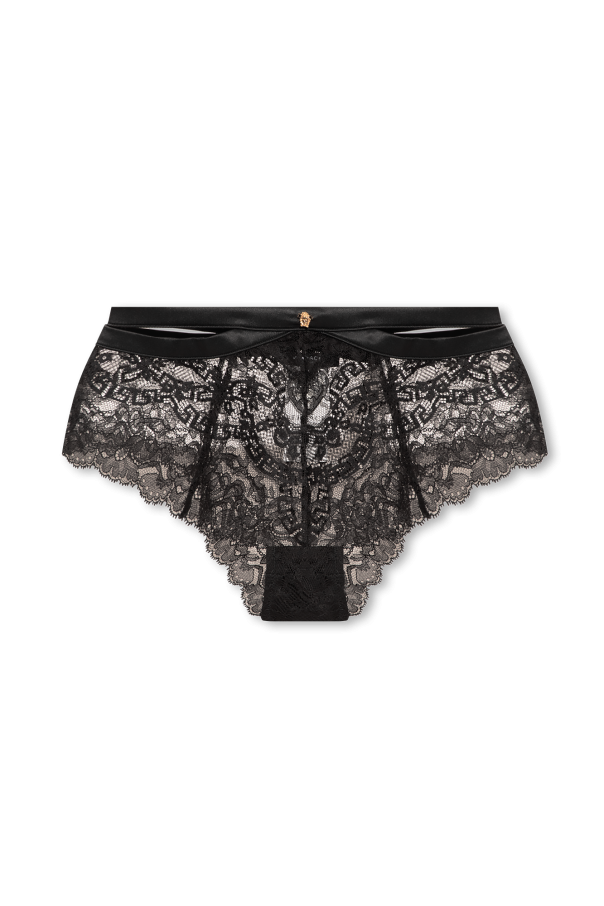 Versace High-waisted lace briefs