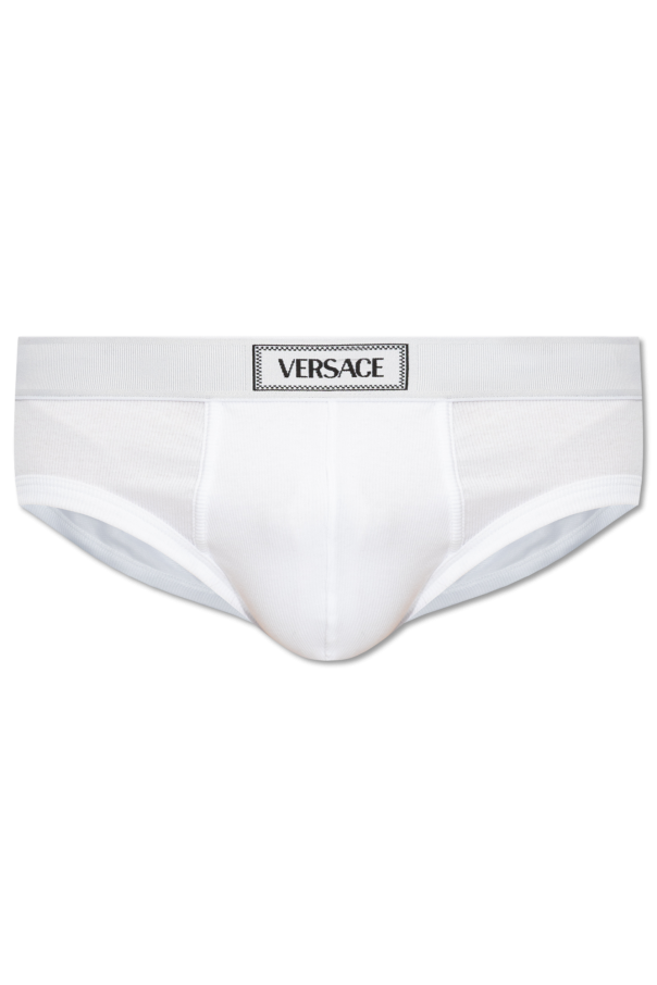 Versace Ribbed briefs with logo