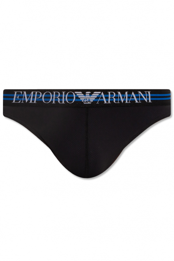 Black Thong with logo Emporio Armani - Vitkac France