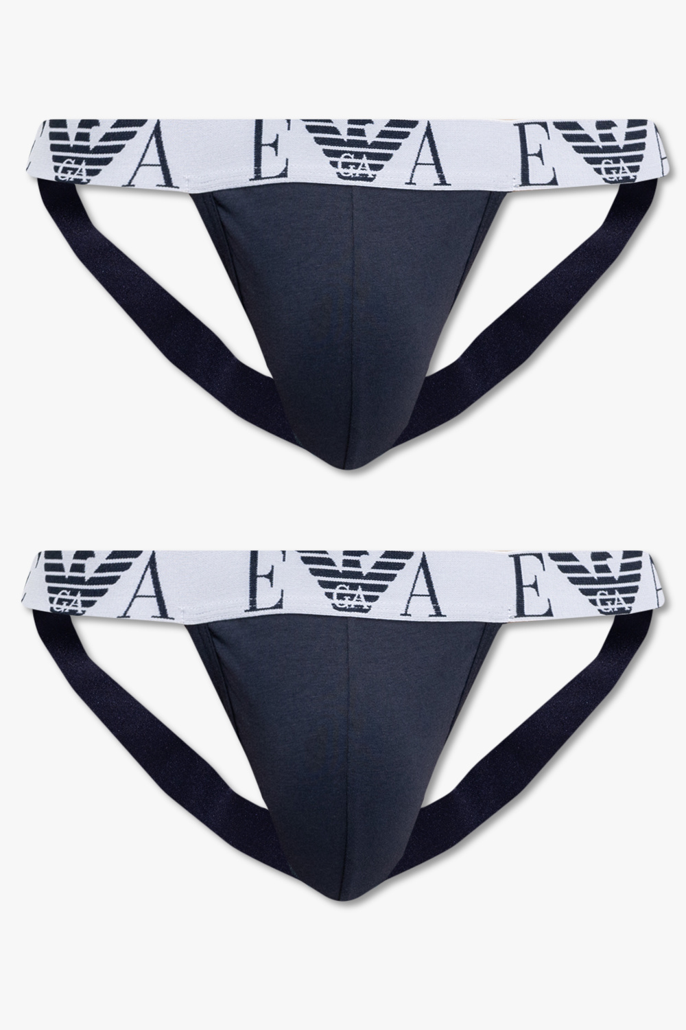 Emporio Armani Branded jockstrap two-pack