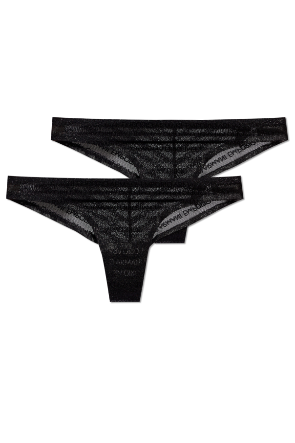 Emporio Armani Lace briefs with logo 2-pack