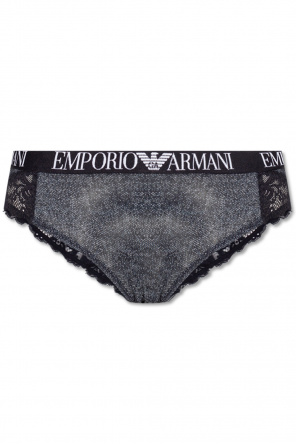 Emporio Armani embroidered logo-tape sweat jacket