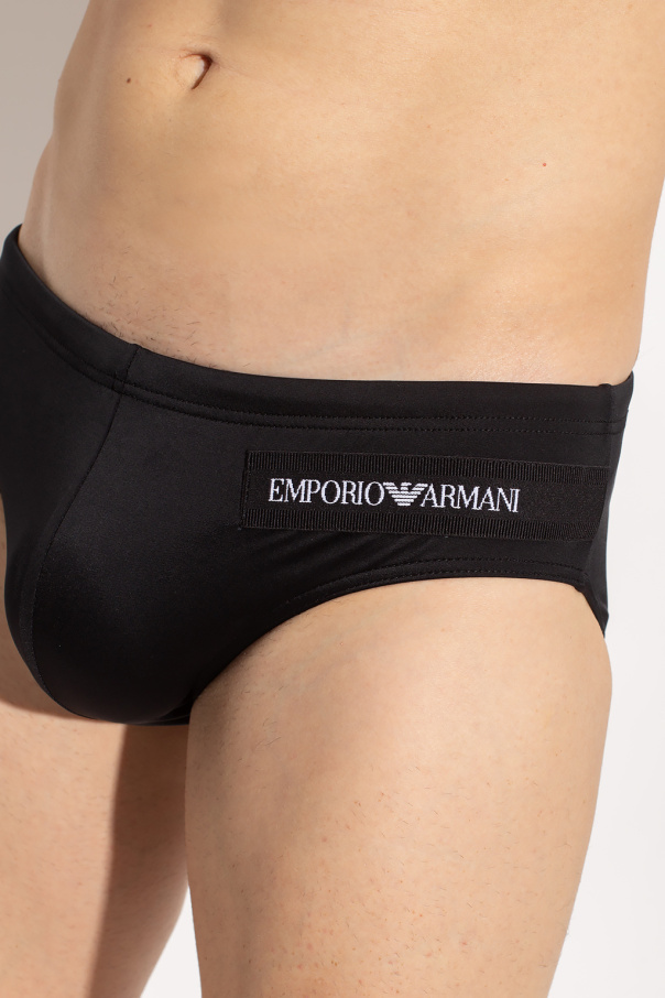 Emporio Armani Pack de 2 calzoncillos negros con logo de Emporio Armani