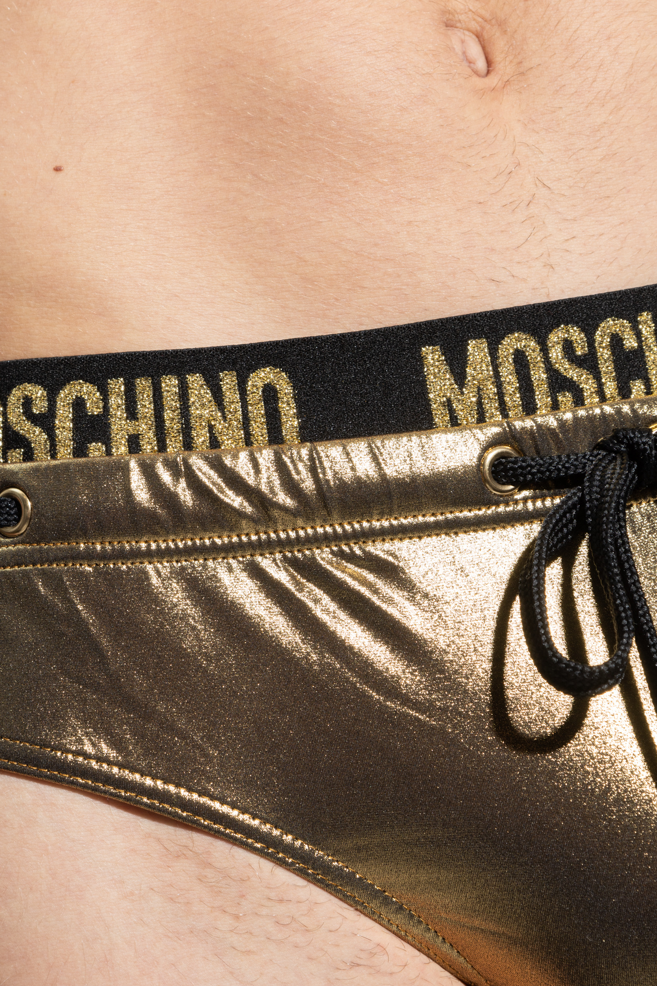 GenesinlifeShops GB - Velvet Plunge Midi Dress - Gold Swim Calvin shorts  Moschino