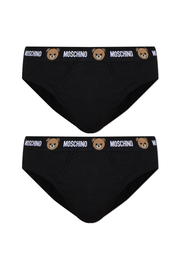 Two-pack of cotton briefs with logo od Moschino