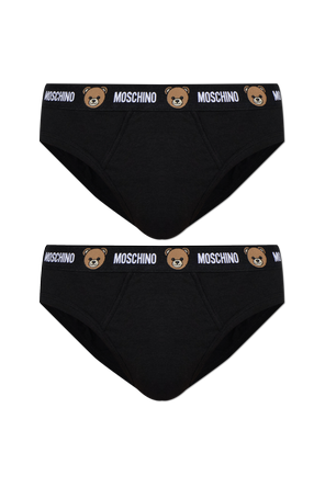 Two-pack of cotton briefs with logo