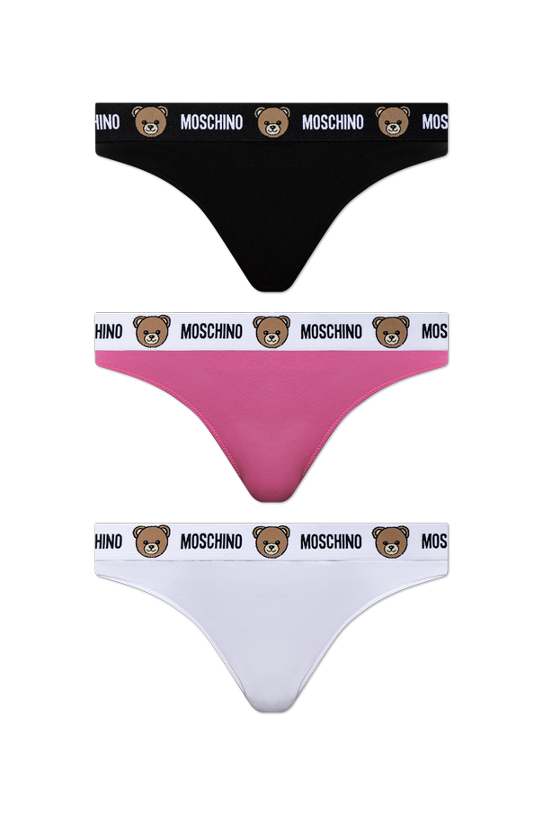Three-pack thong with logo od Moschino