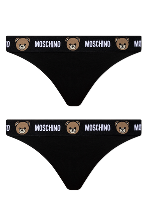 Two-pack of thongs with logo