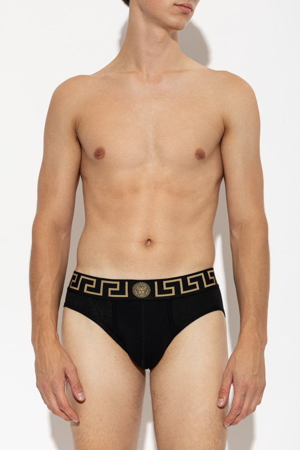 Versace Slips de algodón con logo