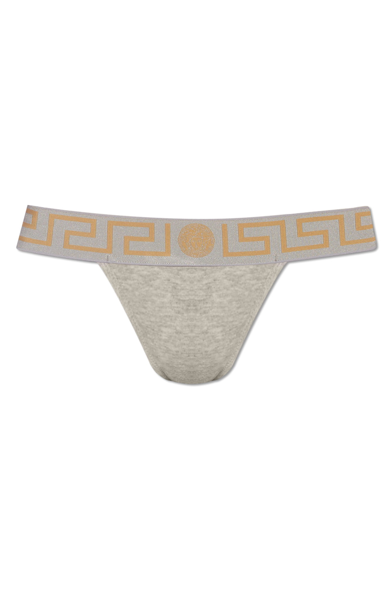 Versace Greca Border Thong in White