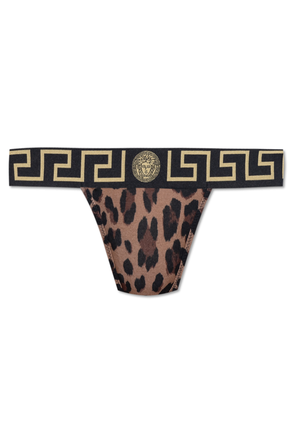 Versace Animal print thongs