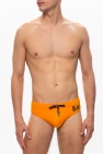 Balmain ORANGE Logo swim briefs