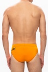 Balmain ORANGE Logo swim briefs