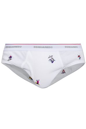 Cotton briefs with colorful embroidery