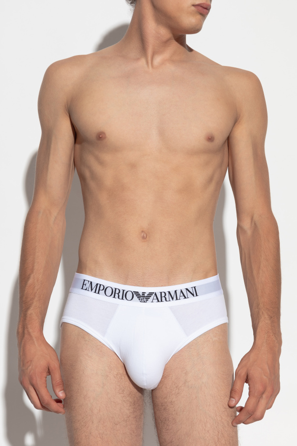 Emporio Armani Slips de algodón con logo