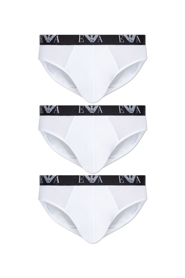 Three-pack of cotton briefs with logo, zdjęcie 1 Three-pack of cotton briefs with logo od Emporio Armani