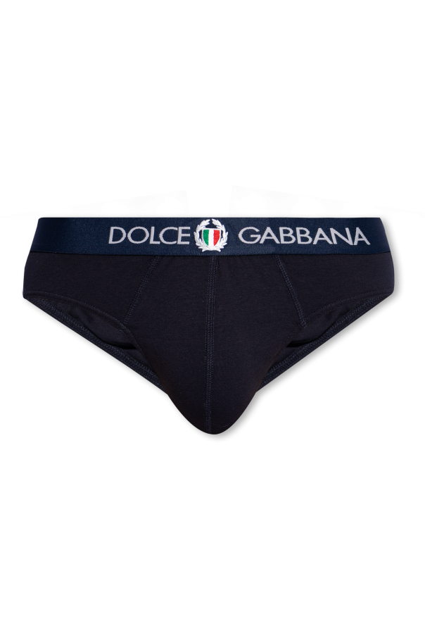 Dolce & Gabbana Slipy z aplikacją z logo