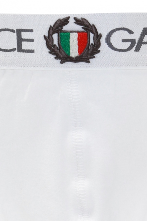 Dolce & Gabbana Leather Boot Black Logo-appliqued briefs