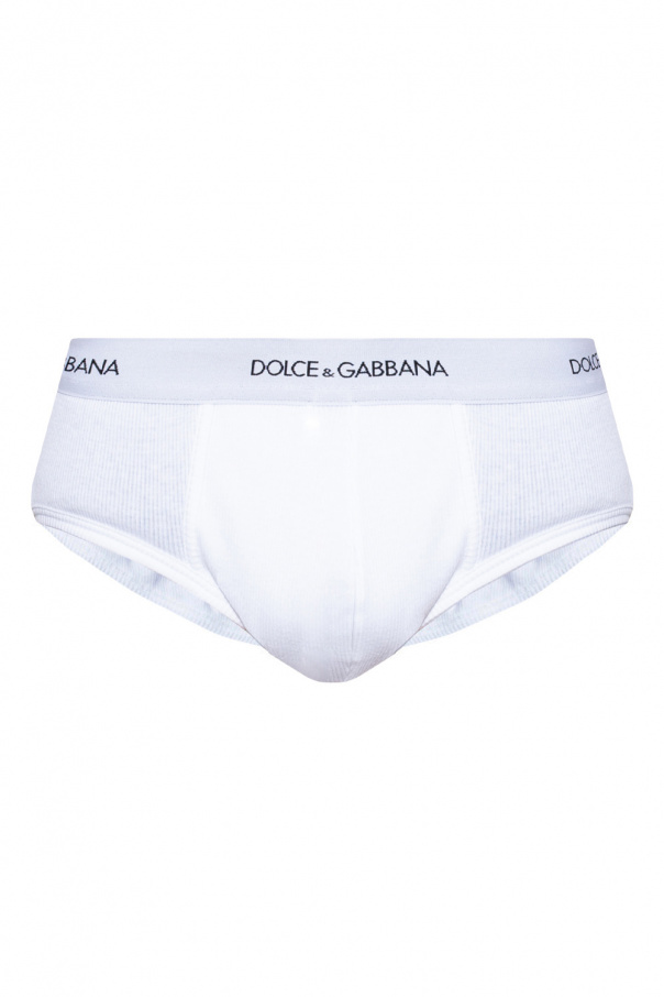 Dolce & Gabbana high-waisted coated jeans Ribbed briefs