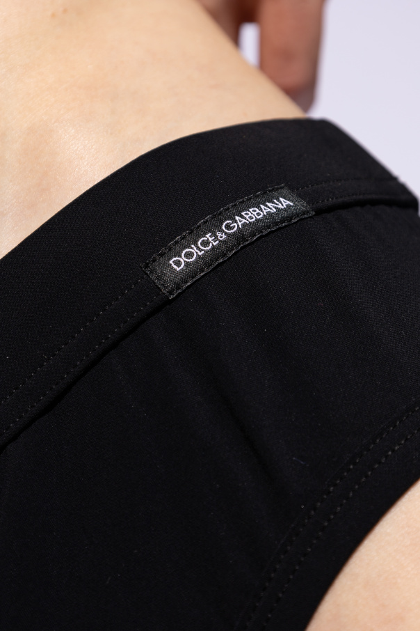 Dolce & Gabbana lambskin button-down shirt Logo-patched swim briefs