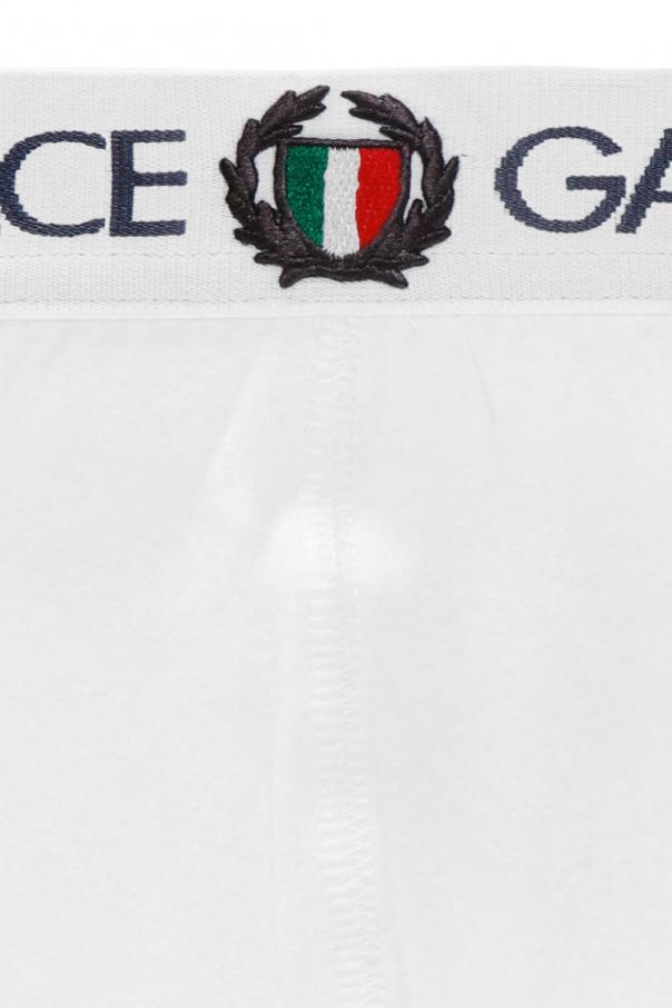 Dolce & Gabbana Kids logo-letter zipped coat Logo briefs