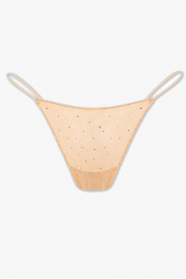 Oseree Transparent thong with crystals