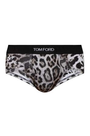 Cotton briefs with animal motif