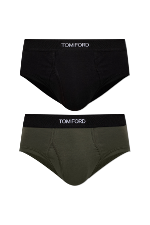 Two-pack of cotton briefs with logo