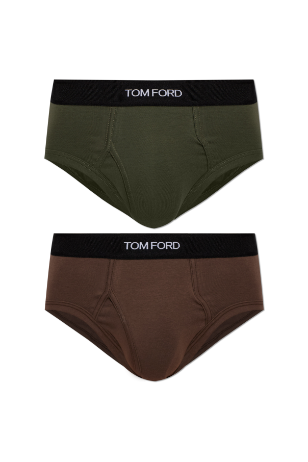 Two-pack of cotton briefs with logo od Tom Ford