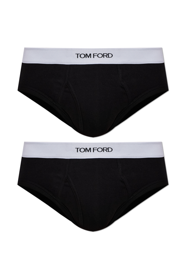 Two-pack of cotton briefs with logo od Tom Ford