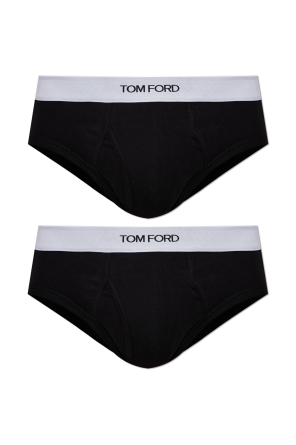 Two-pack of cotton briefs with logo