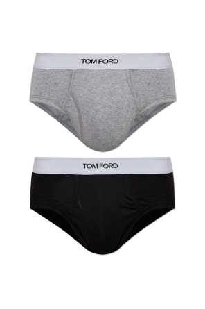 Two-pack of cotton briefs with logo
